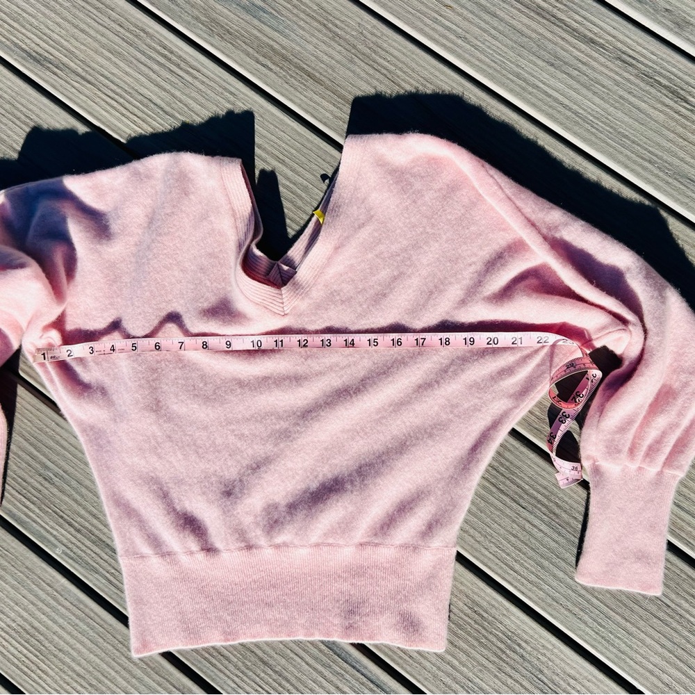 Maeve Blush V-Neck Cashmere Sweater - Picture 2 of 6